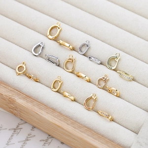 Ganci per Ciondoli DIY in Rame Placcato Oro con Zirconia per Collane Bracciali Künstliche Perle Connettori per Creazione Gioielli