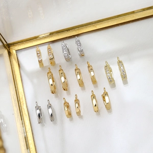 Chiusure per orecchini placcate oro e argento con zirconi per creazione gioielli DIY