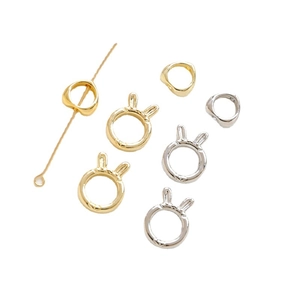 Gold and silver rabbit heart bead spacers for DIY handmade jewelry bracelets