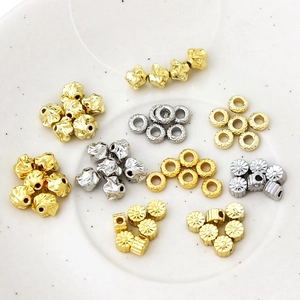 Gold and silver flower shaped irregular metal spacer beads for DIY jewelry making