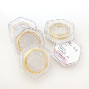 Hilo de cobre dorado de 0,3mm para joyería DIY en bobinas blancas y cajas claras