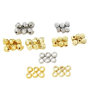 Mixed textured gold and silver spacer beads for DIY jewelry making and craft projects