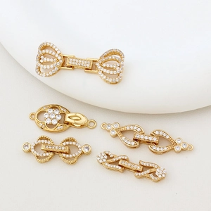 Fermoirs bascule léopard dorés avec zircons pour la création de bijoux DIY