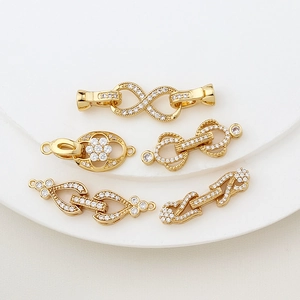 Fermoir léopard OT plaqué or avec zircon pour colliers et bracelets bijoux DIY