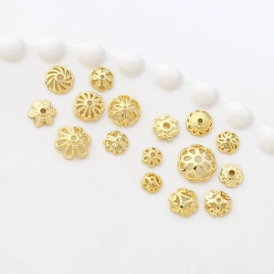 Copriperla a fiore placcati in oro per gioielli fai da te in vari design cavi