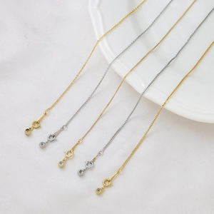 Adjustable 18k gold plated box and link chains with spring ring clasp for DIY jewelry