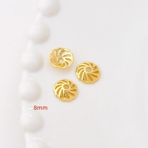 Macro di copriperle a spirale da 8mm in oro per la creazione di gioielli fai-da-te