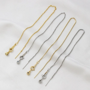 Copper Gold Plated Adjustable Box Chain O-Chain DIY Jewelry Accessory With Needle End Spring Clasp Bracelet Necklace Fine Chain