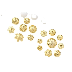 Assortimento di copriperle a fiore in rame placcato oro per gioielli e collane fai-da-te