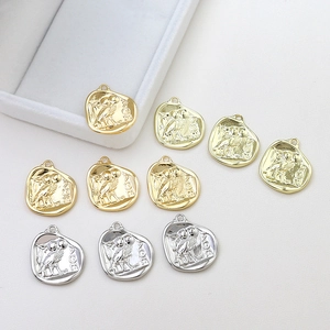 Colgantes de moneda de búho estilo francés en oro y plata para joyería DIY