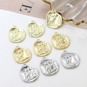 Colgantes de moneda de búho estilo francés oro y plata para creación de joyas DIY