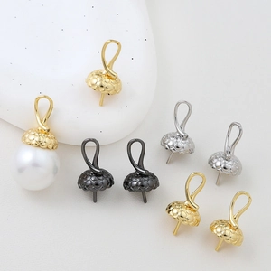 Accessori per gioielli fai da te stile ghianda in oro, argento e nero per perle