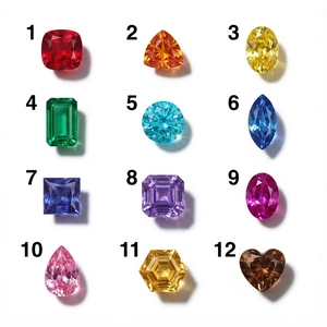 Detalle de 12 gemas coloridas en varios cortes para colgantes de relicario DIY