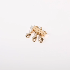 Vergoldeter magnetischer 3-strang Kettenverschluss mit Karabiner für Layering-Halsketten