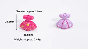 Detailed view of acrylic princess dress beads with star moon patterns and dimensions