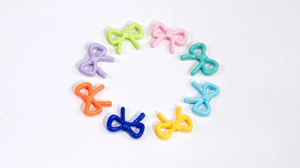 Colorful macaron resin bow beads for DIY jewelry and phone charms accessory set