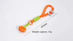 Detail of handmade orange woven pumpkin charm with 225mm braided lanyard and tag