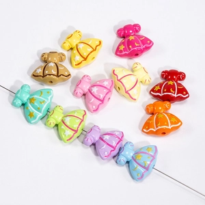 Colorful acrylic princess dress charms with star patterns for DIY jewelry making