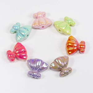 Colorful acrylic princess dress beads with iridescent finish for DIY crafts