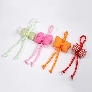 Set of four colorful bow phone lanyards with polka dot, checkered and solid patterns
