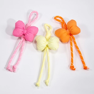 Three-color checkerboard bow charms with thick braided cords for bags and phone decoration