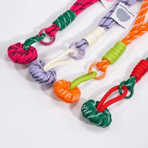 Colorful hand-woven pumpkin phone lanyard keychain pendant with durable braided rope