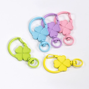 Moschettoni a trifoglio in metallo color macaron per accessori portachiavi fai-da-te