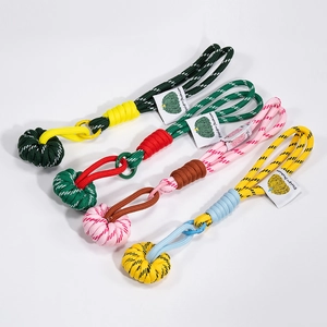 Colorful braided rope phone charms with round ball knots and decorative fashion labels