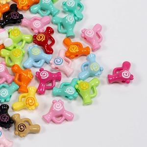 Perline colorate a forma di asciugacapelli con motivi a spirale per gioielli fai-da-te