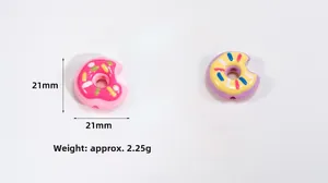 Details van 21mm acryl donutbedeltjes met beetmarkering voor DIY mobiele telefoonkettingen