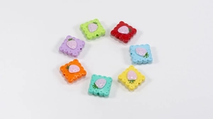 Colorful acrylic strawberry biscuit beads for DIY jewelry and keychain making