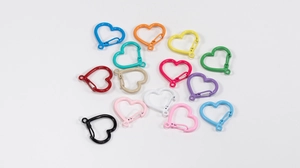 Moschettoni a cuore colorati in lega per portachiavi fai-da-te e piccoli accessori