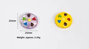 Detailed view of 25mm acrylic cookie beads for DIY jewelry making, weighing approx 2.35g