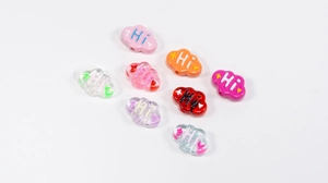 Colorful cloud-shaped DIY acrylic beads with Hi text for jewelry and phone charms