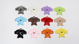 Set of 12 colorful metal poodle charms for DIY keychains and bag decoration accessories