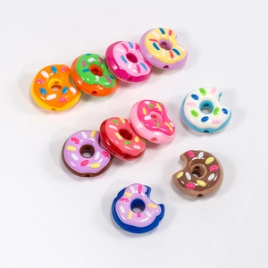 Kleurrijke Acryl Donut Kralen Zoete Beschilderde Handgemaakte DIY Sieraden Accessoires Losse Kralen Voor Telefoonketting