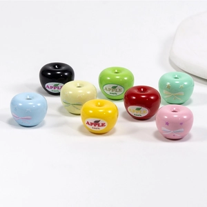 Colorful apple shaped acrylic beads with Apple 100% prints for DIY jewelry making