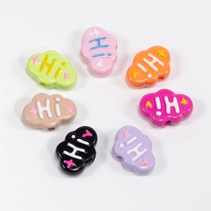 Colorful cloud-shaped DIY beads set with Hi lettering for jewelry making and accessories