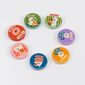 Set of seven colorful cartoon dog acrylic charms for DIY phone chains and bracelets
