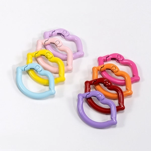 Lip-shaped metal spring buckles in colorful lacquer finish for DIY jewelry and bag accessories