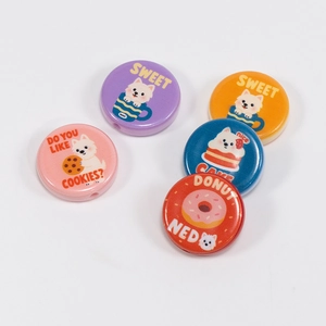 5pcs cartoon dog printed beads for DIY bracelets and necklaces jewelry making