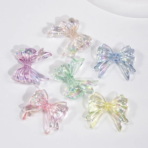 Set van 6 kleurrijke laser acryl strikken voor DIY telefoonhoesjes en sieraden maken