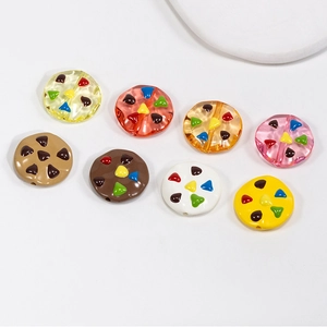 Set mit 8 bunten Acryl-Keksperlen für DIY-Schmuck und Schlüsselanhänger