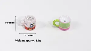 Details von Cartoon-Milchbecher-Acrylperlen mit 14,6 mm Höhe und 23,4 mm Breite