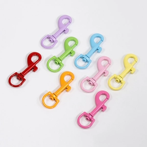 Set of 8 colorful swivel lobster clasps in painted alloy for keychains and accessories