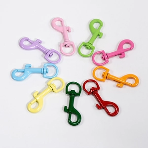 Colorful metal swivel lobster clasps in nine vibrant painted colors for keychains