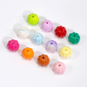 Perle di zucca in acrilico colorato per gioielli fai-da-te e accessori per catenine