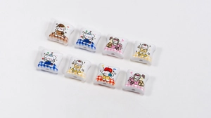 Assorted acrylic cat and dog cartoon pillow beads with side holes for DIY jewelry