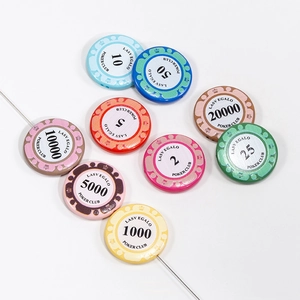 Kleurrijke acryl pokerchip kralen met numerieke waarden voor DIY sieraden maken