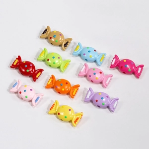 Colorful candy-shaped acrylic beads with polka dots for DIY jewelry making and crafts